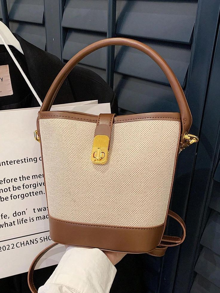 Laura mini canvas bucket handbag