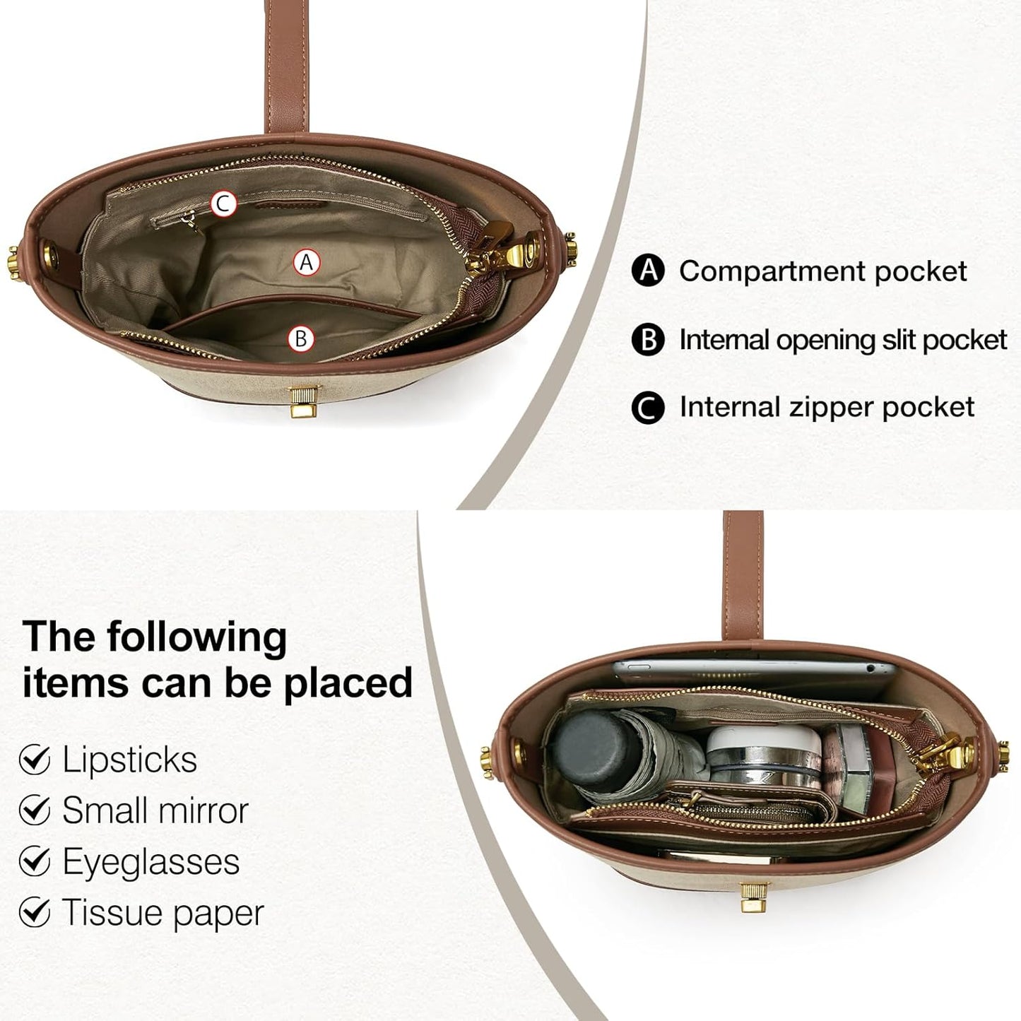 Laura mini canvas bucket handbag